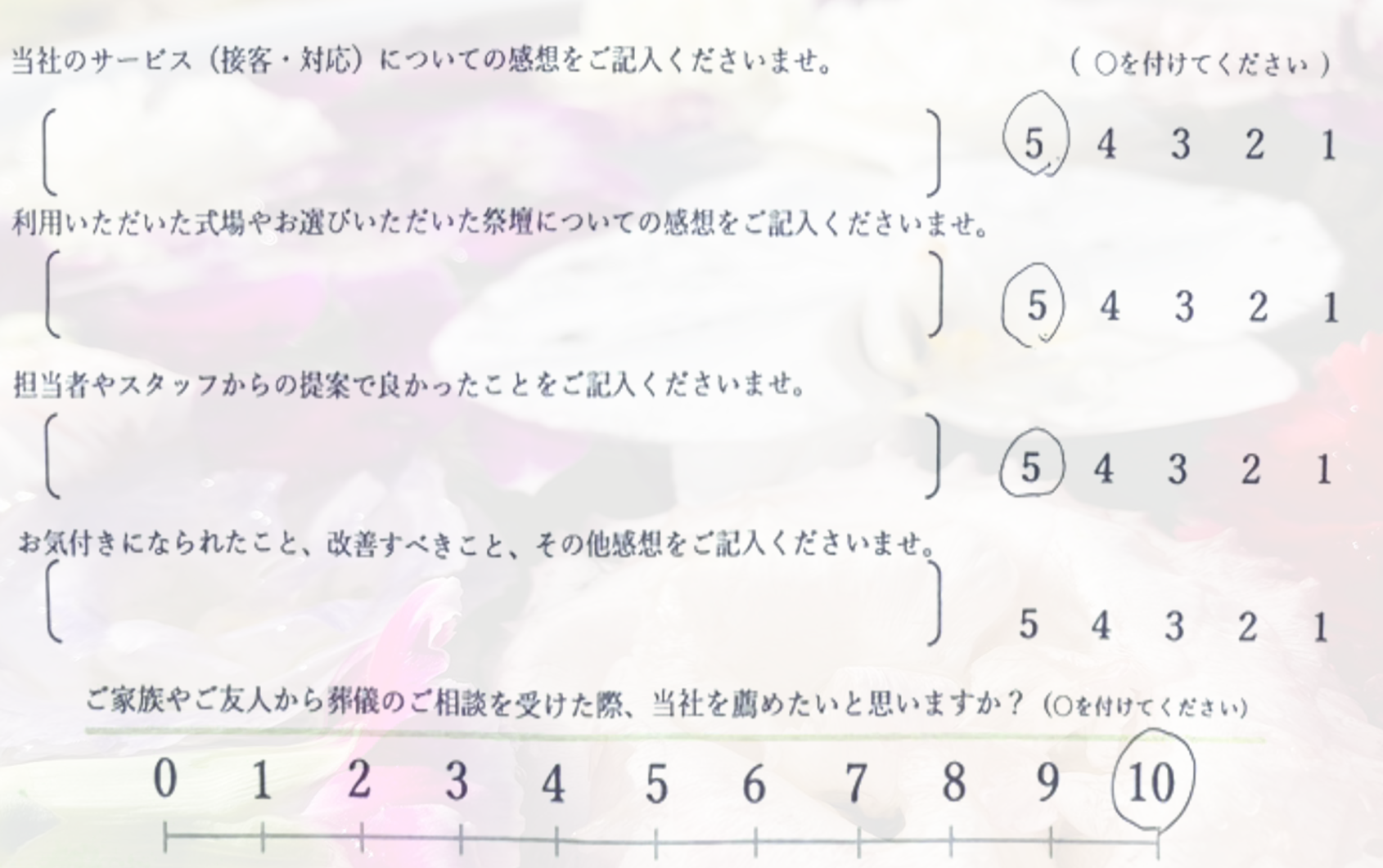 堺市 直葬　お客様の声