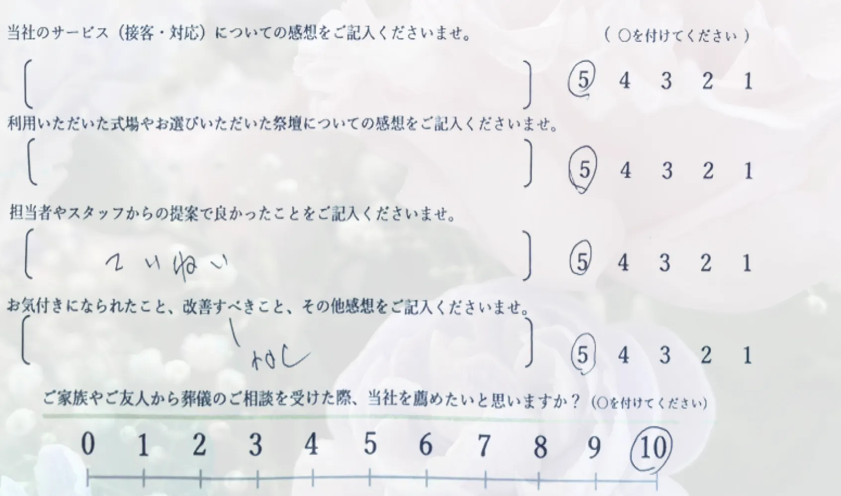 堺市立斎場 家族葬 お客様の声