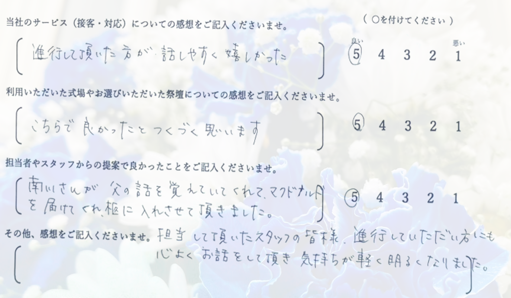 堺市立斎場 一日葬 お客様の声