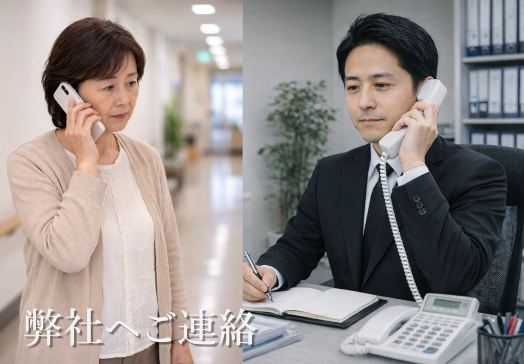 堺市で家族葬を行う際に堺市立斎場へ連絡を取る様子