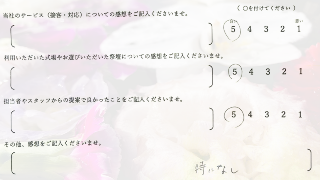 堺市北区で直葬を行われたご家族が心静かに見送る葬儀の様子