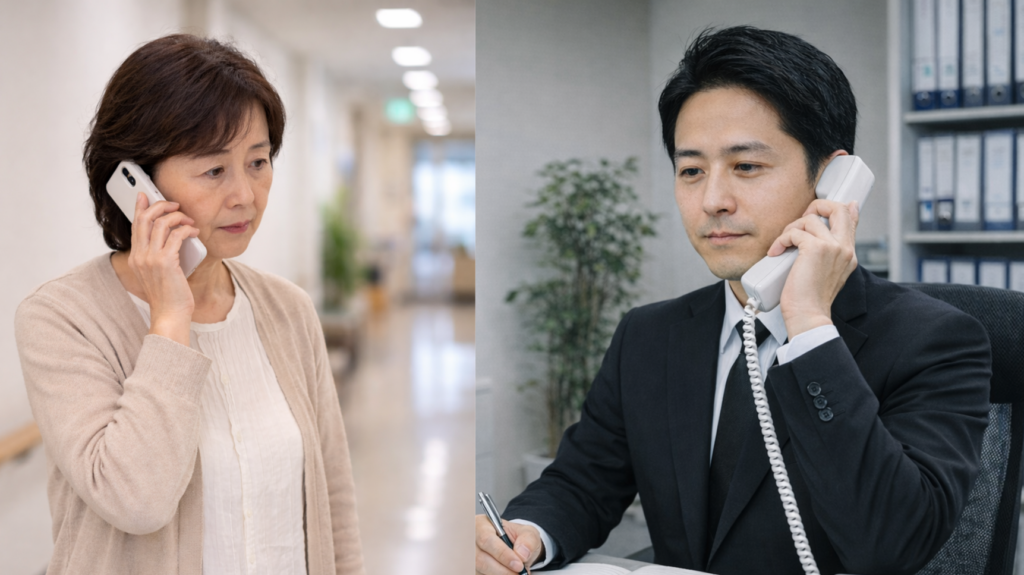 堺市で家族葬を行う際に堺市立斎場へ連絡を取る様子